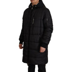 Dolce & Gabbana Black Nylon Hooded Parka Coat Winter Jacket JKT3369- 46