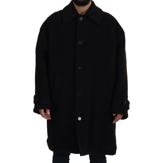 Dolce & Gabbana Elegant Black Alpaca Wool Blend Jacket Dolce & Gabbana Black