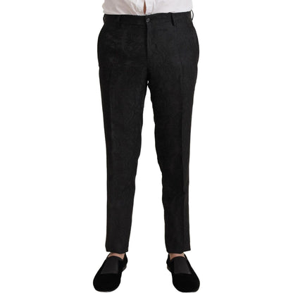 Dolce & Gabbana Black Brocade Formal 2 Piece MARTINI Suit