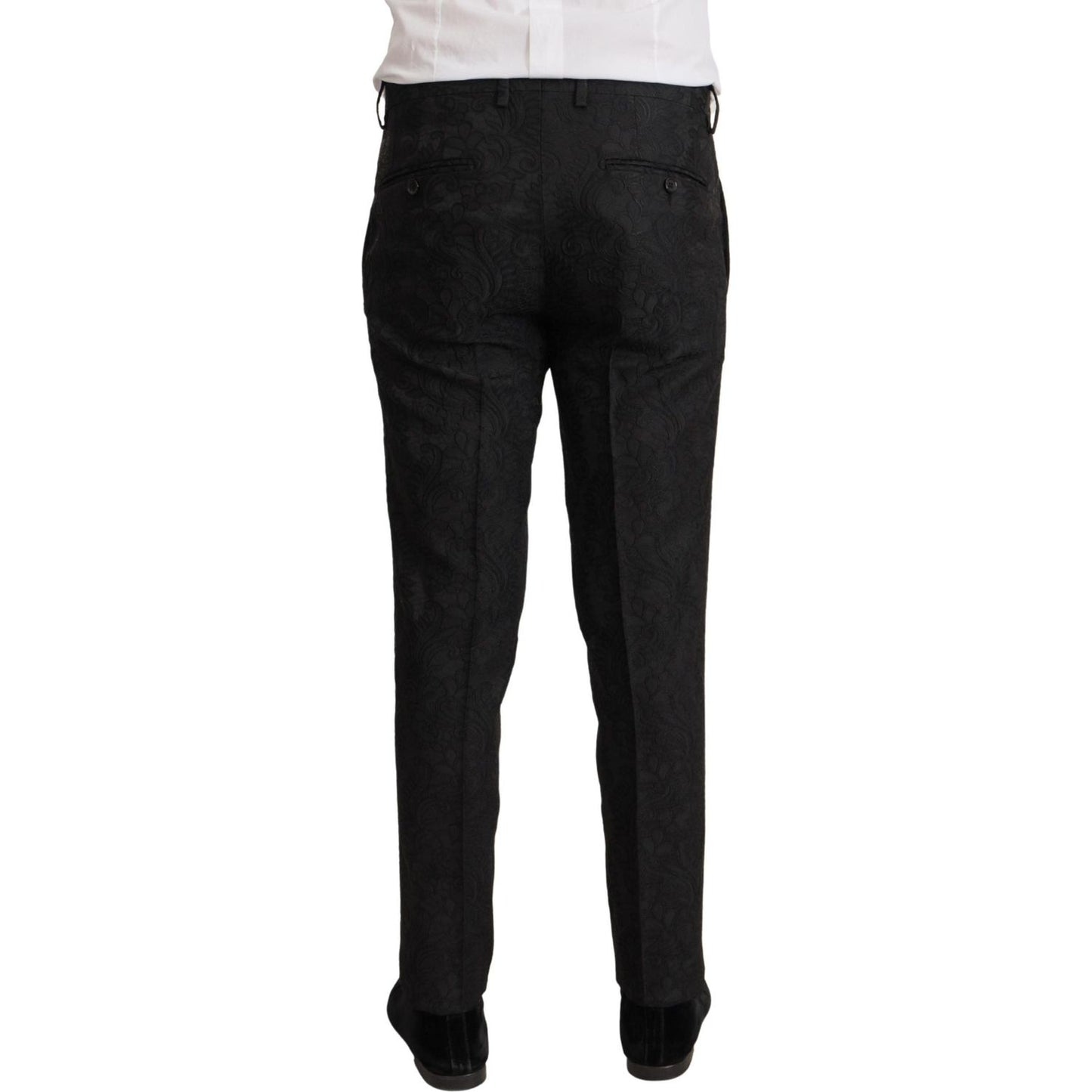 Dolce & Gabbana Black Brocade Formal 2 Piece MARTINI Suit