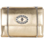 Blumarine Gold Leather Shoulder Women Bag