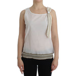 Ermanno Scervino Elegant White Bow-Detailed Sleeveless Top Ermanno Scervino Dark Gray