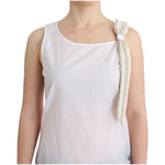 Ermanno Scervino Elegant White Bow-Detailed Sleeveless Top Ermanno Scervino Light Gray