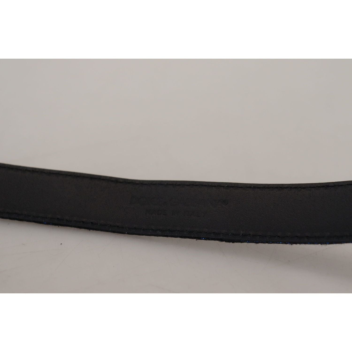 Dolce & Gabbana Blue Jacquard Stripe Silver Buckle Belt