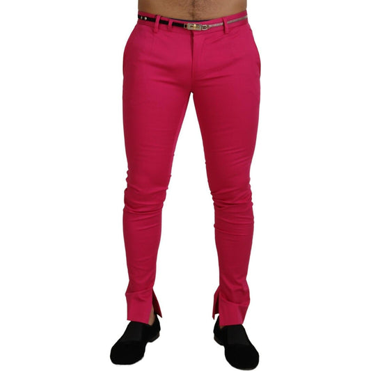 Dolce & Gabbana Pink Zipper Buckle Waist Trousers Pants