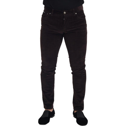 Dolce & Gabbana Brown Corduroy Men Casual Trouser Pants