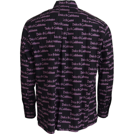 Dolce & Gabbana Elegant Slim Fit Black Dress Shirt Dolce & Gabbana Black
