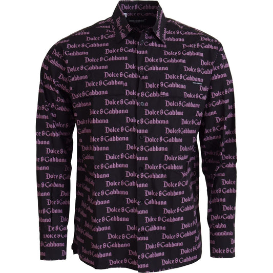 Dolce & Gabbana Elegant Slim Fit Black Dress Shirt Dolce & Gabbana Black