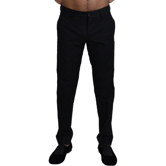 Dolce & Gabbana Elegant Black Cotton Trousers Dolce & Gabbana Black