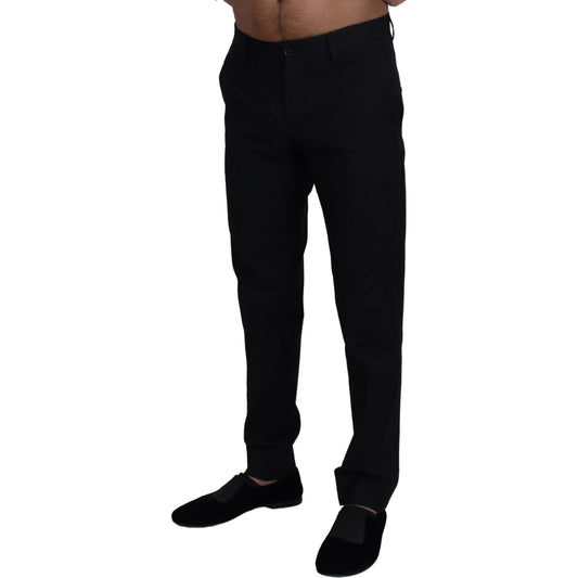 Dolce & Gabbana Elegant Black Cotton Trousers Dolce & Gabbana Black