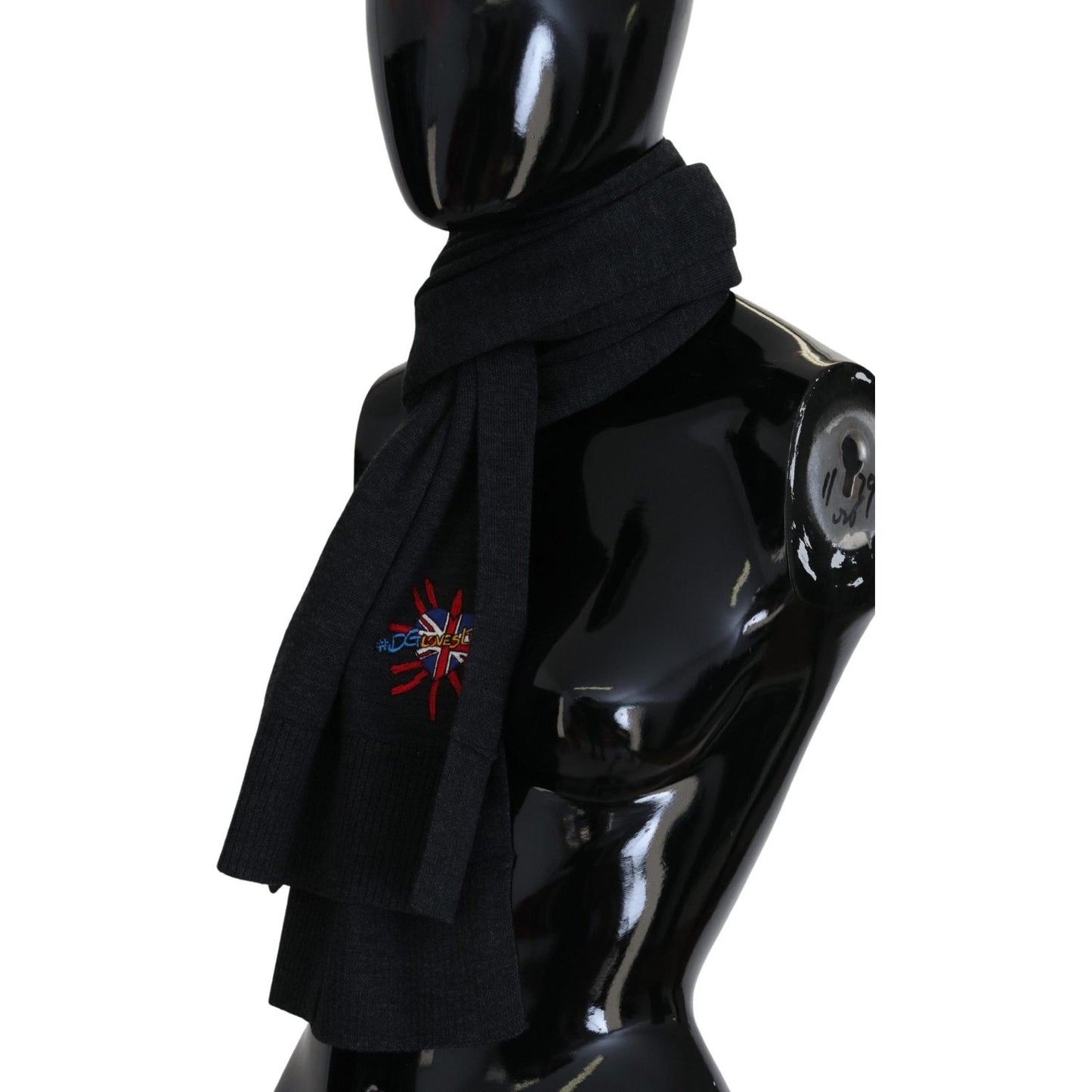 Dolce & Gabbana Black Sacred Heart #DGLovesLondon Wrap Scarf