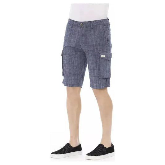 Baldinini Trend Blue Cotton Men Cargo Short Baldinini Trend Dim Gray