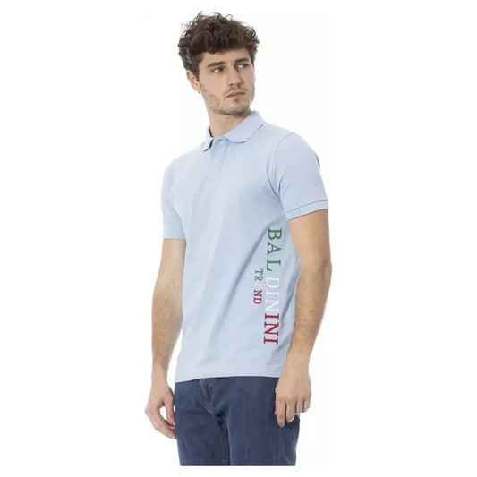 Baldinini Trend Light Blue Cotton Men Polo Baldinini Trend Gray