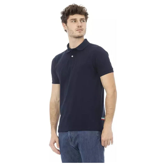 Baldinini Trend Blue Cotton Men Polo Baldinini Trend Dark Slate Gray