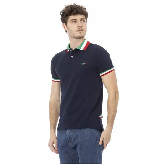 Baldinini Trend Blue Cotton Men Polo Shirt Baldinini Trend Tan