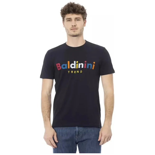 Baldinini Trend Blue Cotton Men T-Shirt Baldinini Trend Tan