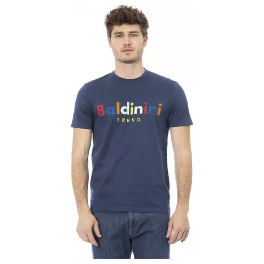 Baldinini Trend Blue Cotton Men T-Shirt Baldinini Trend Dark Slate Gray