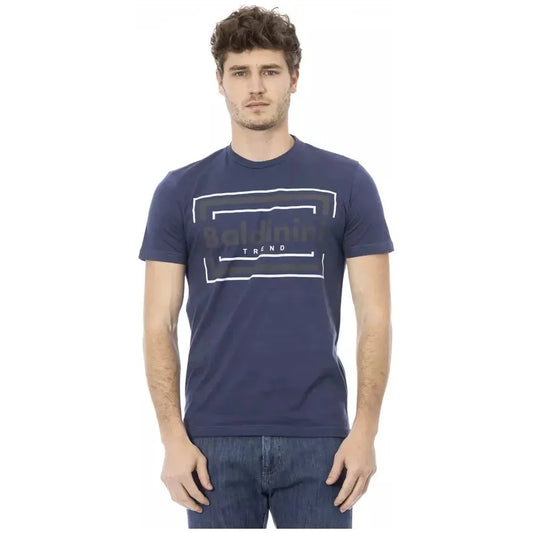 Baldinini Trend Blue Cotton Men T-Shirt Baldinini Trend Dark Slate Gray