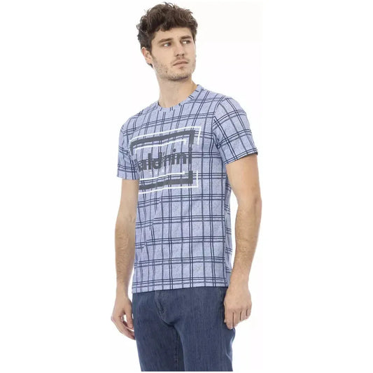 Baldinini Trend Light Blue Cotton Men T-Shirt Baldinini Trend Gray