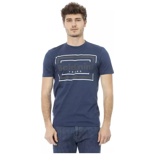 Baldinini Trend Blue Cotton Men T-Shirt Baldinini Trend Dark Slate Gray
