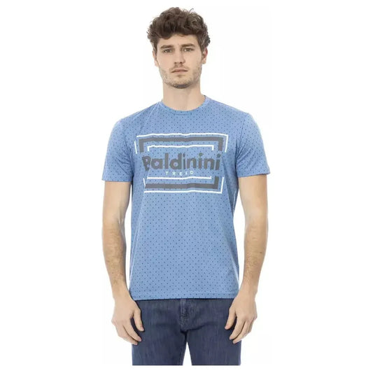 Baldinini Trend Light Blue Cotton Men T-Shirt Baldinini Trend Dark Gray