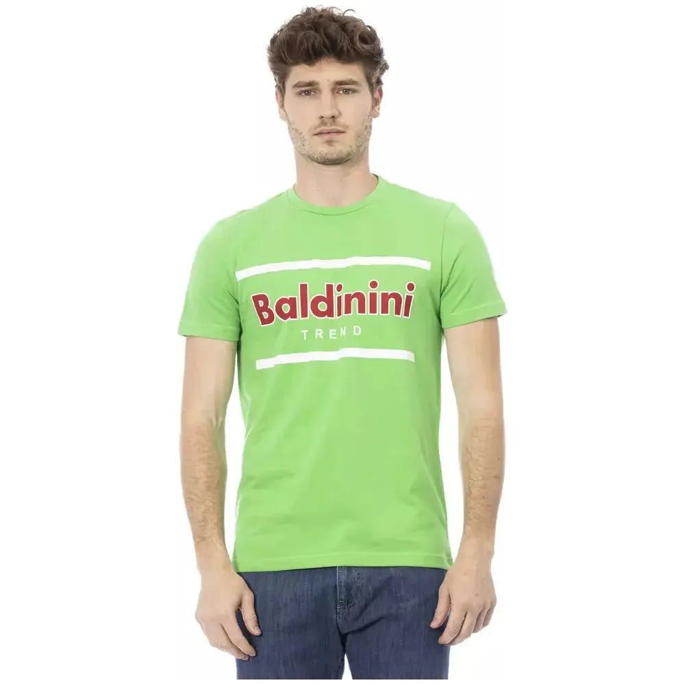 Baldinini Trend Green Cotton Men T-Shirt BA-23171-XS