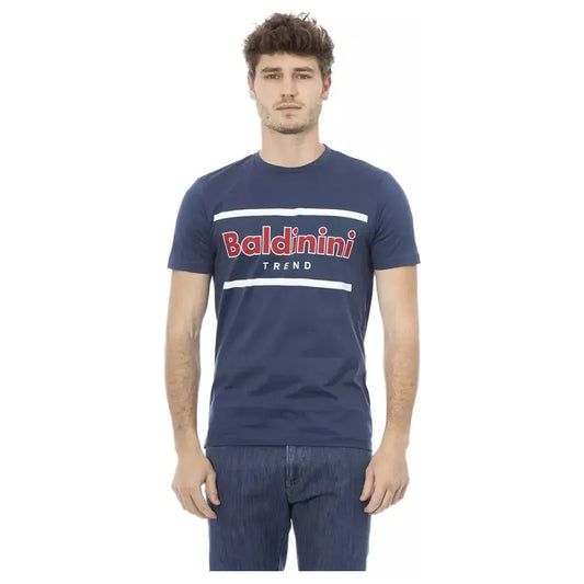 Baldinini Trend Blue Cotton Men T-Shirt Baldinini Trend Dark Slate Gray