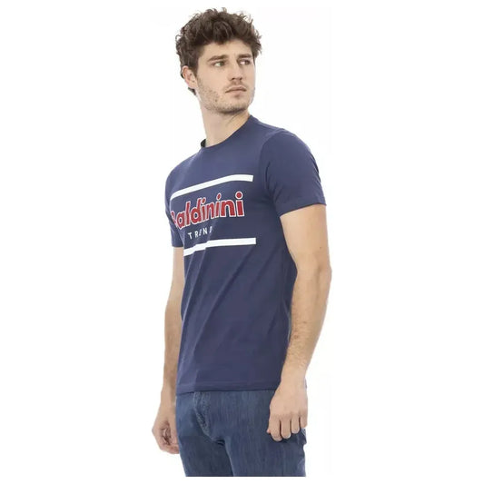 Baldinini Trend Blue Cotton Men T-Shirt Baldinini Trend Dark Slate Gray
