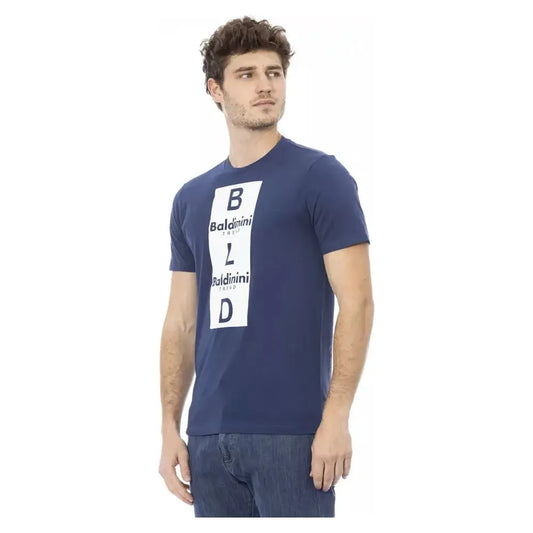 Baldinini Trend Blue Cotton Men T-Shirt Baldinini Trend Dark Slate Gray