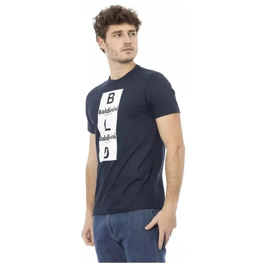 Baldinini Trend Blue Cotton Men T-Shirt Baldinini Trend Dark Slate Gray