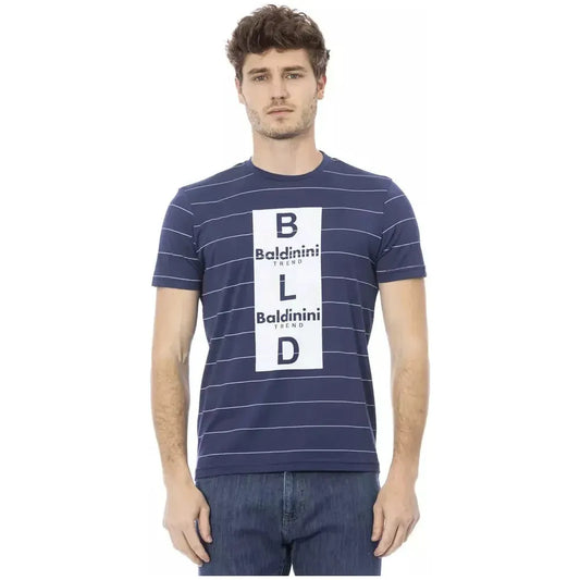 Baldinini Trend Blue Cotton Men T-Shirt Baldinini Trend Dark Slate Gray
