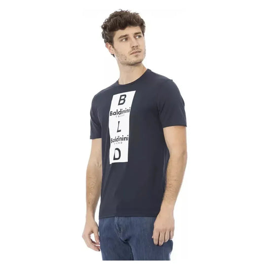 Baldinini Trend Blue Cotton Men T-Shirt Baldinini Trend Dark Slate Gray