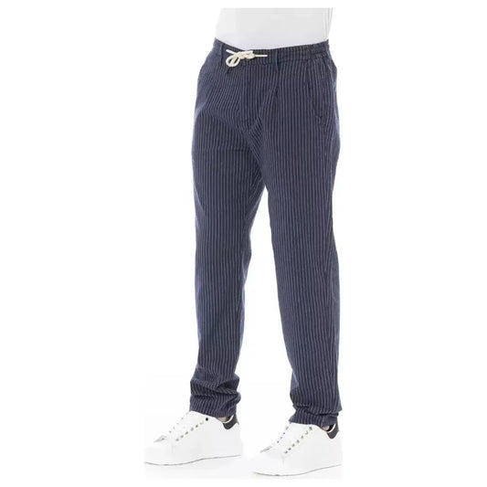 Baldinini Trend Blue Cotton Men Chino Trouser Baldinini Trend Dark Slate Gray