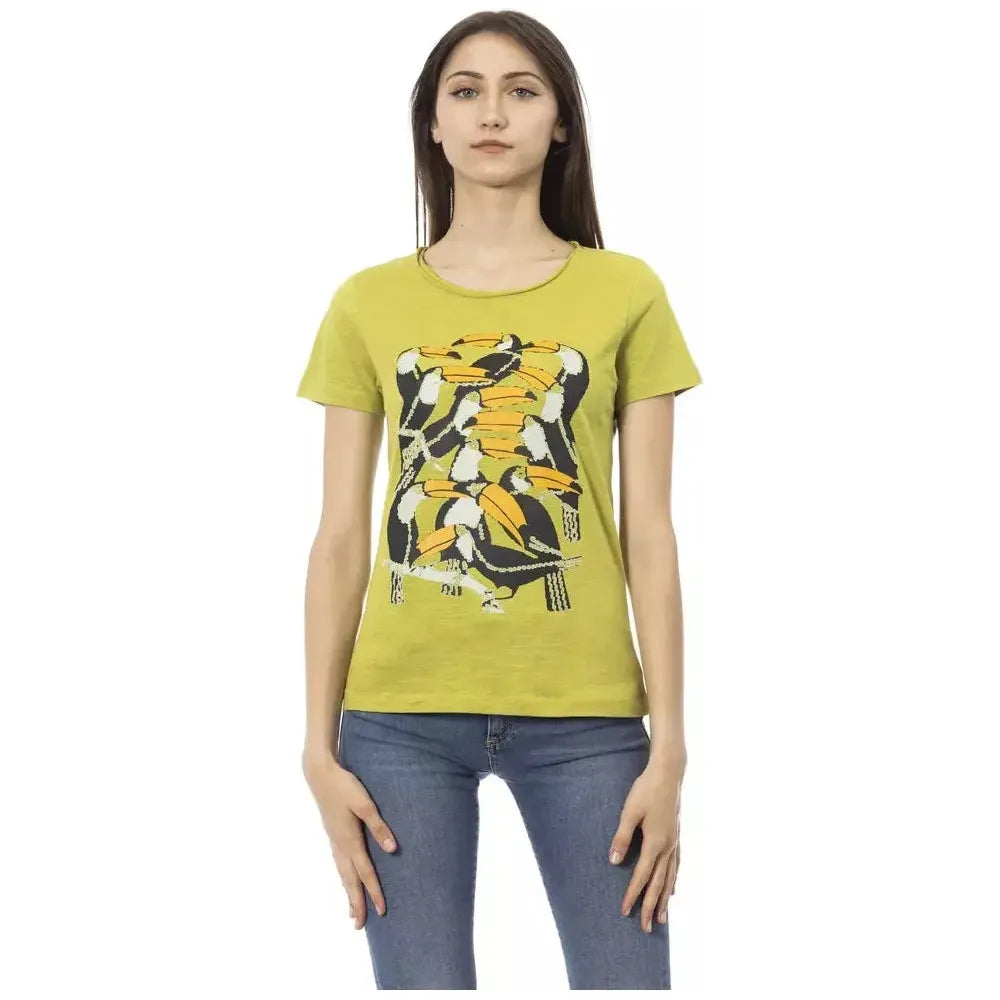Trussardi Action Green Cotton Women T-Shirt TR-23044-XS