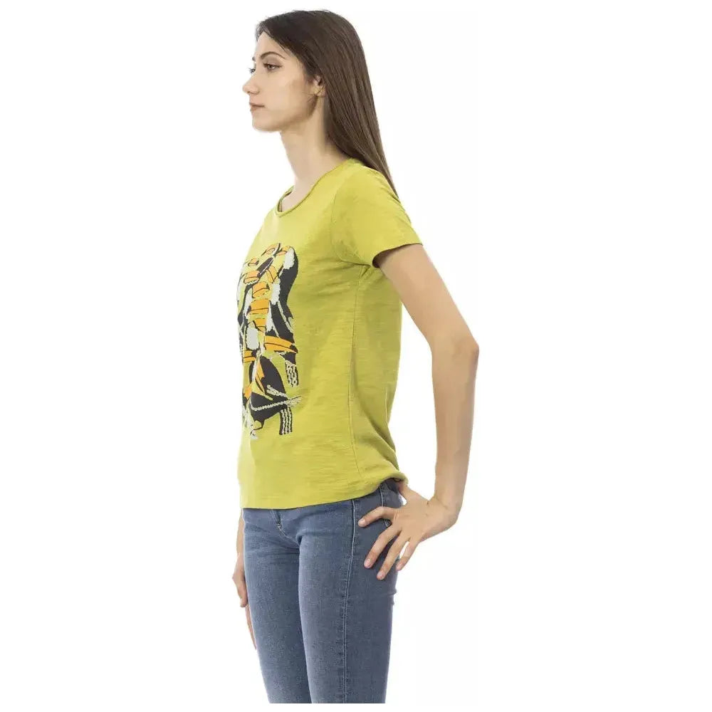 Trussardi Action Green Cotton Women T-Shirt TR-23044-XS