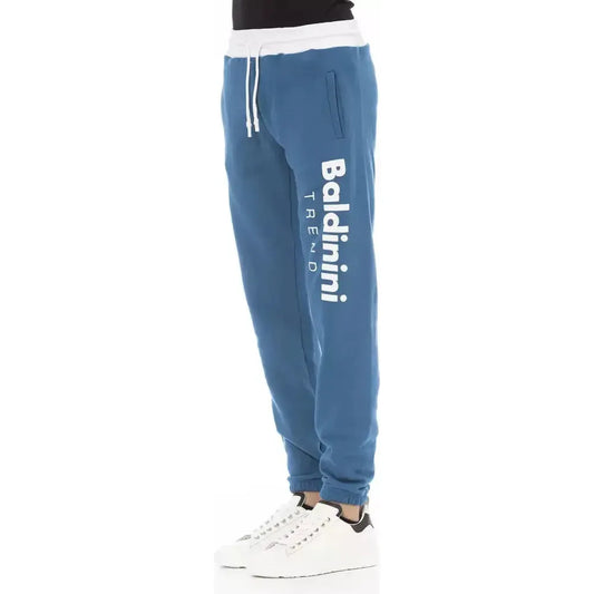 Baldinini Trend Blue Cotton Men Pants Baldinini Trend Slate Gray