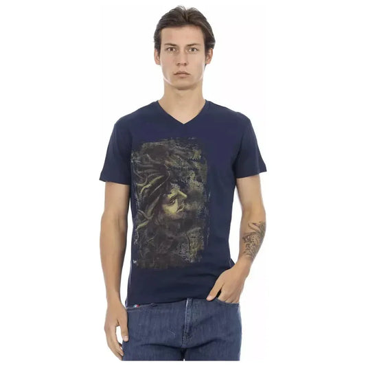Trussardi Action Blue Cotton Men's T-Shirt Trussardi Action Dark Slate Gray
