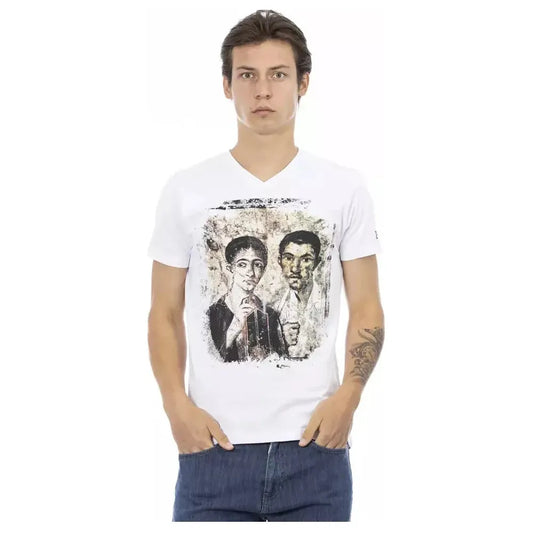 Trussardi Action White Cotton Men's T-Shirt Trussardi Action Light Gray