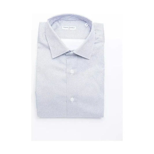 Robert Friedman Light Blue Cotton Men Shirt Robert Friedman Lavender