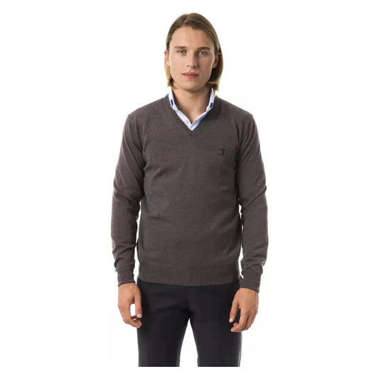 Uominitaliani Gray Merino Wool Men Sweater