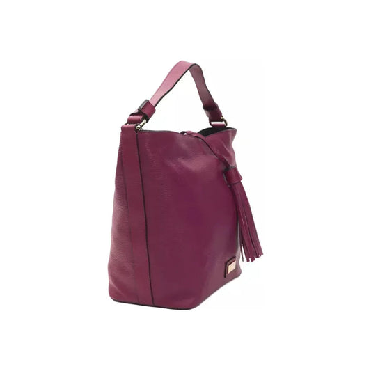 Pompei Donatella Burgundy Leather Women Shoulder Bag Pompei Donatella Dim Gray