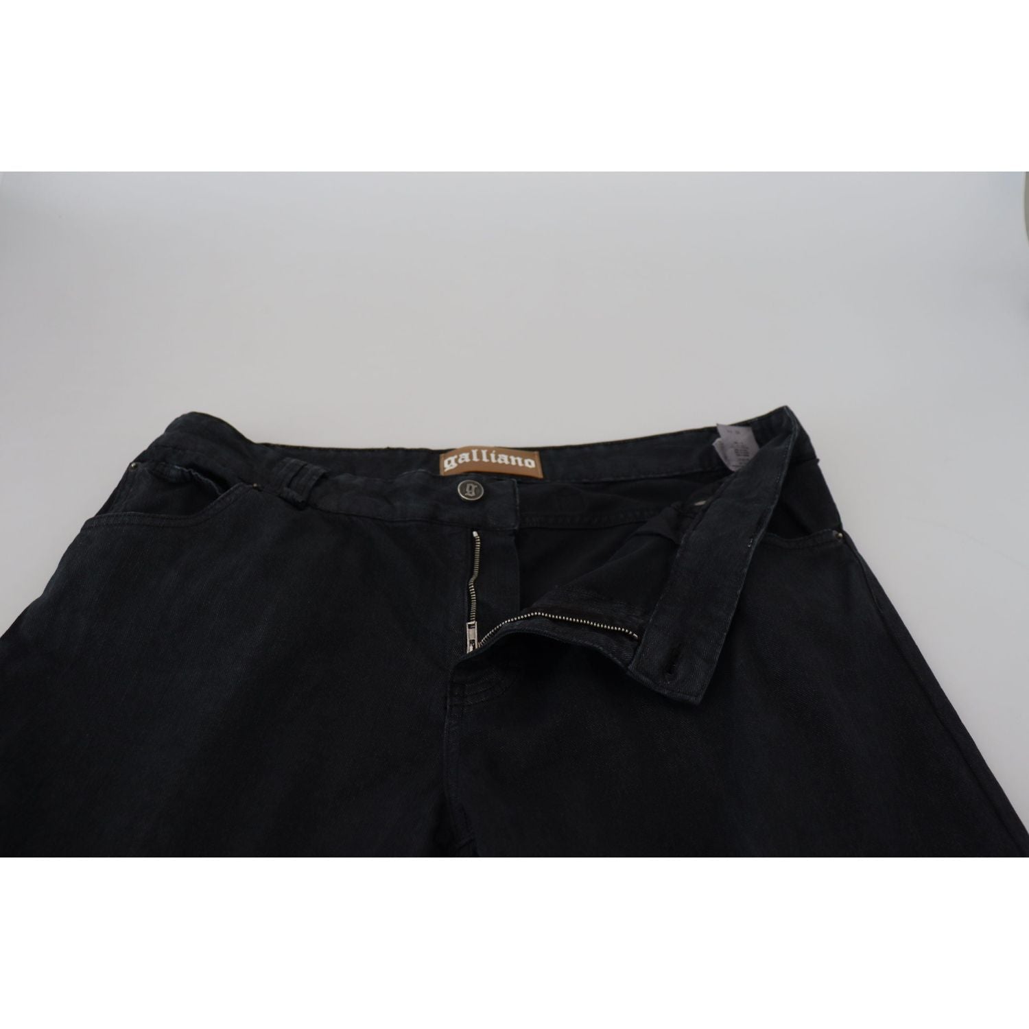 John Galliano Black Cotton Back Buckle Casual Denim Jeans