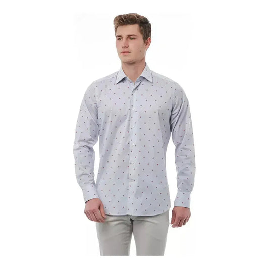 Bagutta Multicolor Cotton Men Shirt Bagutta Gray
