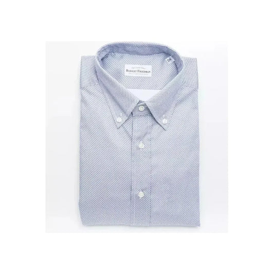 Robert Friedman Light Blue Cotton Men Shirt Robert Friedman Lavender