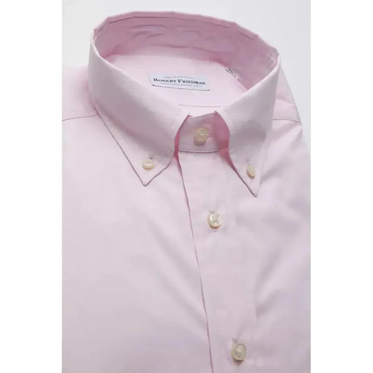 Robert Friedman Multicolor Cotton Men Shirt Robert Friedman Light Gray