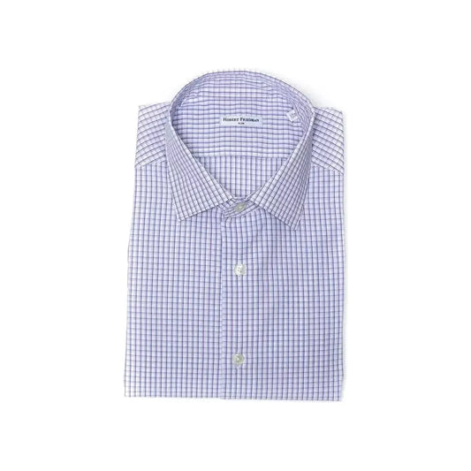 Robert Friedman Burgundy Cotton Men Shirt Robert Friedman Light Gray