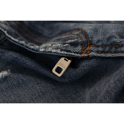 Dolce & Gabbana Blue Cotton Tattered Men Denim Jeans