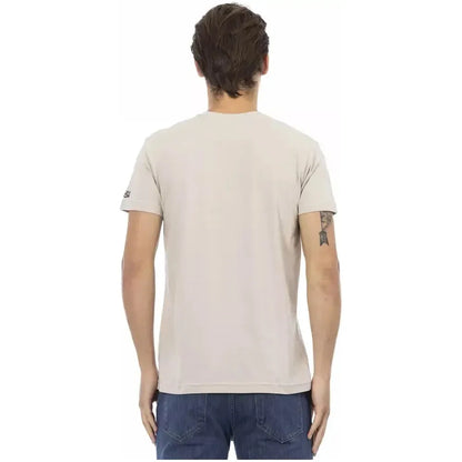 Trussardi Action Beige Cotton Men T-Shirt