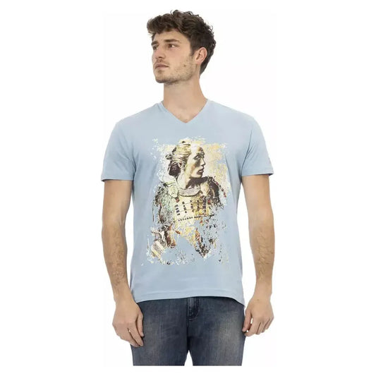 Trussardi Action Light Blue Cotton Men T-Shirt Trussardi Action Gray