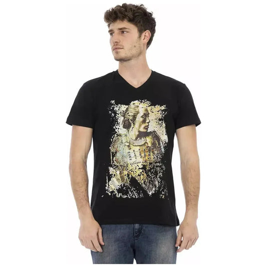 Trussardi Action Black Cotton Men T-Shirt Trussardi Action Tan